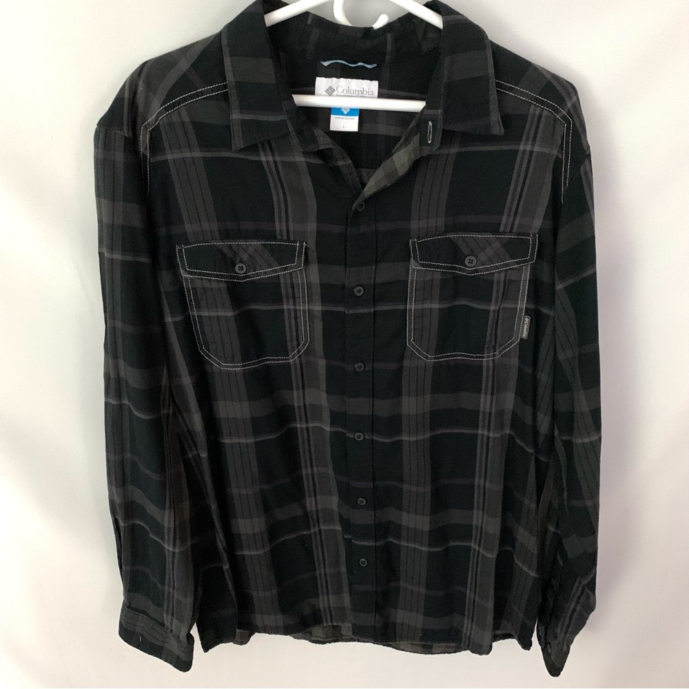 Columbia Plaid LS Shirt Sz L